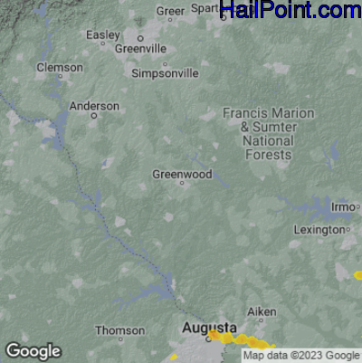 Hail Map Greenwood, SC May 30, 2025 