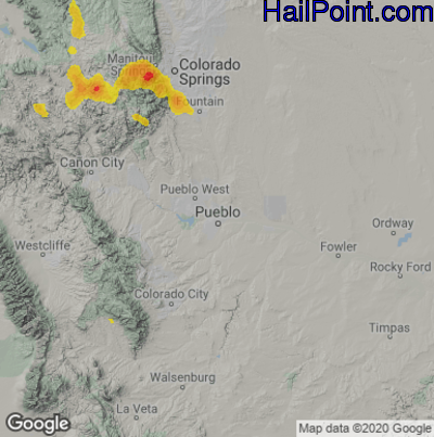 Hail Map Pueblo, CO May 30, 2025 