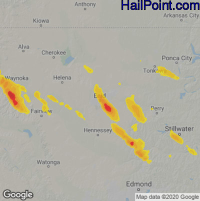 Hail Map Enid, OK June 01, 2025 