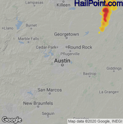 Hail Map Austin, TX June 01, 2025 