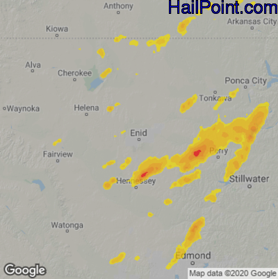 Hail Map Enid, OK June 03, 2025 