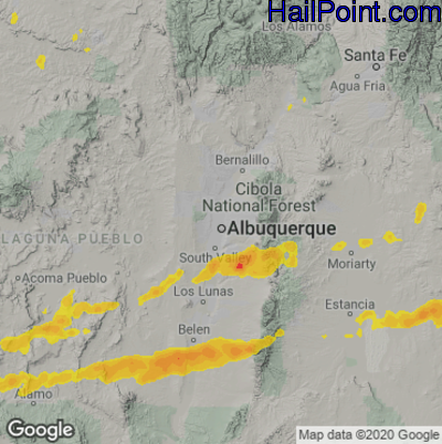 Hail Map Albuquerque, NM June 04, 2025 