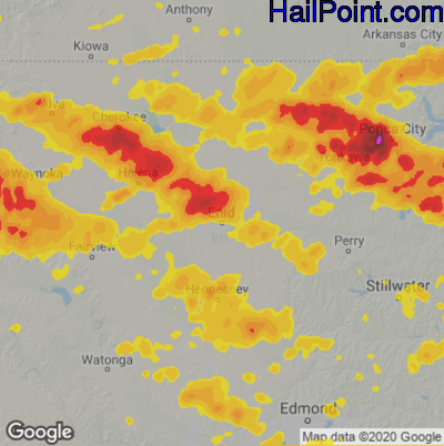 Hail Map Enid, OK June 06, 2025 