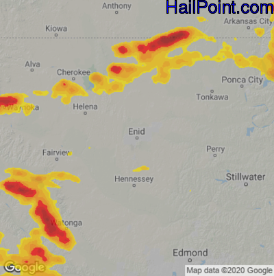 Hail Map Enid, OK June 08, 2025 