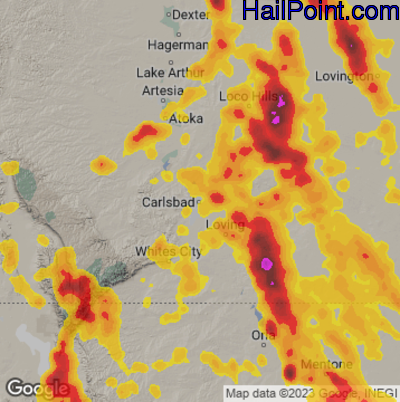 Hail Map Carlsbad, NM June 10, 2025 