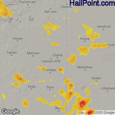Hail Map Clovis, NM June 13, 2025 