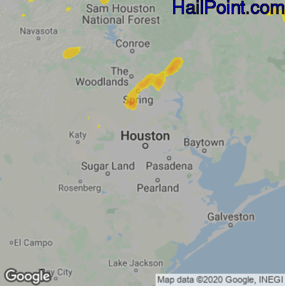Hail Map Houston, TX June 15, 2025 