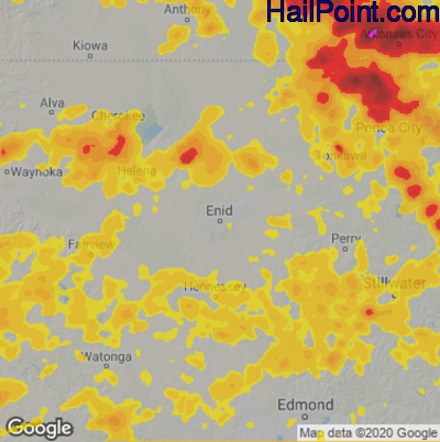Hail Map Enid, OK June 17, 2025 