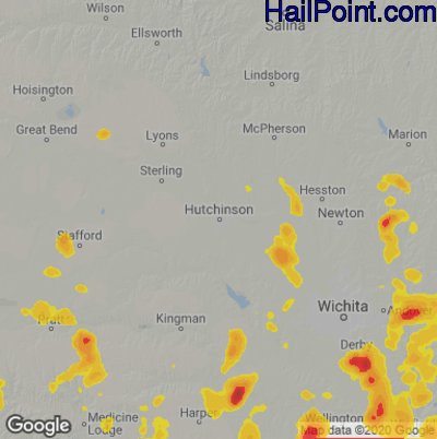 Hail Map Hutchinson, KS June 29, 2025 