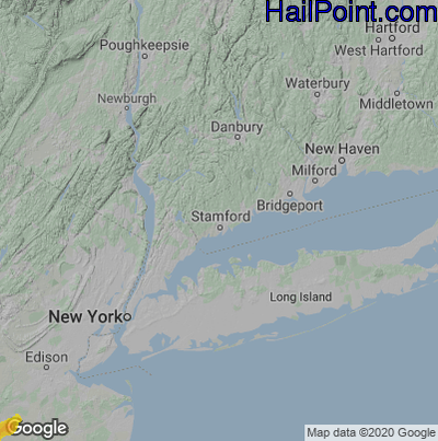 Hail Map for Stamford, CT Region on June 30, 2025