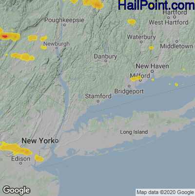 Hail Map Stamford, CT July 03, 2025 