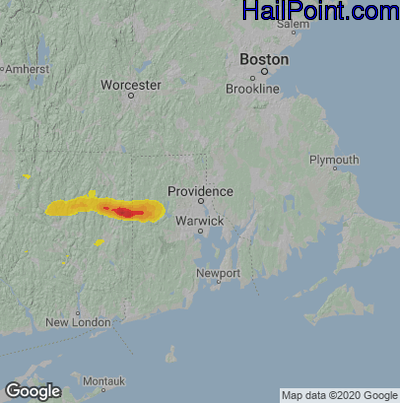 Hail Map Providence, RI July 03, 2025 