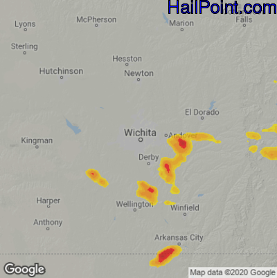 Hail Map Wichita, KS July 11, 2025 