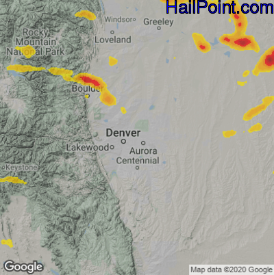 Hail Map Denver, CO July 11, 2025 