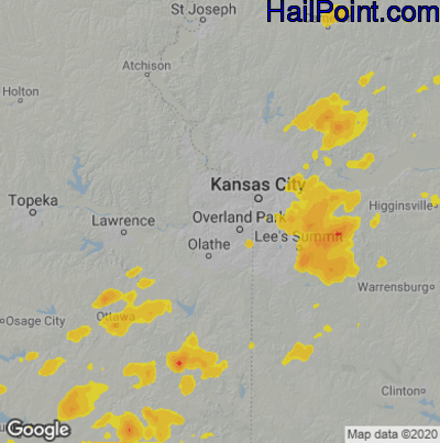 Hail Map Shawnee, KS July 11, 2025 