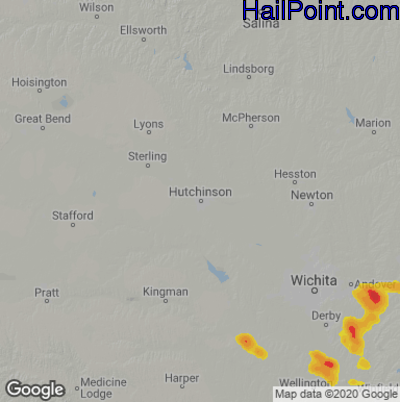 Hail Map Hutchinson, KS July 11, 2025 