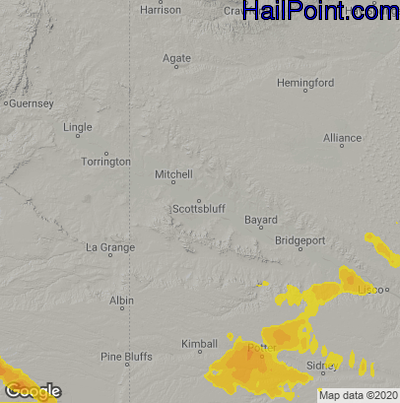 Hail Map Scottsbluff, NE July 12, 2025 