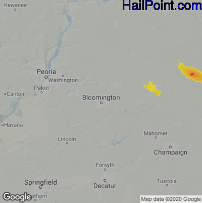 Hail Map Bloomington, IL July 20, 2025 