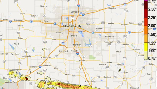 Swath of damaging hail across South Central Oklahoma Monday Night